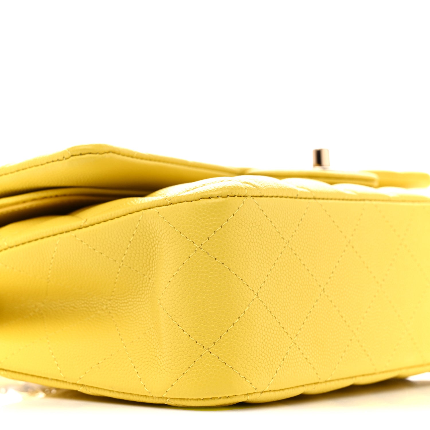 Chanel Caviar Quilted Medium Double Flap Yellow 9 of 11