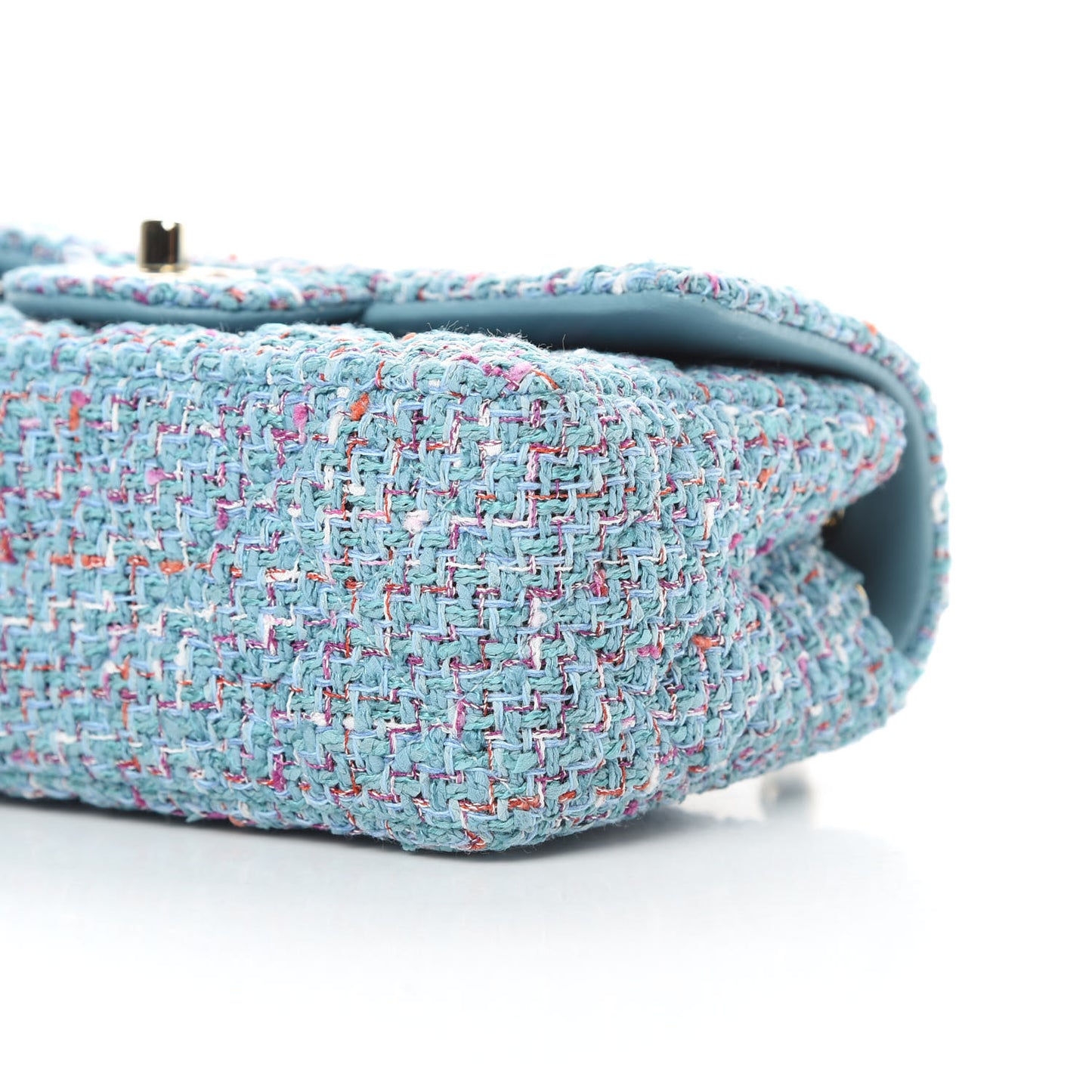 Tweed Quilted Mini Rectangular Flap Turquoise Purple White Red