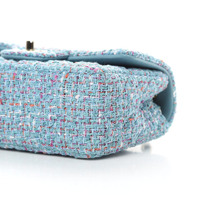 Chanel Tweed Quilted Mini Rectangular Flap Turquoise Purple White Red 10 of 10