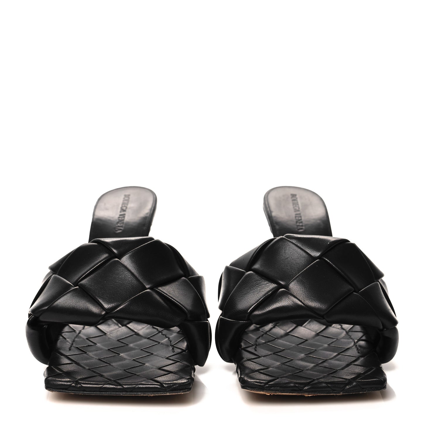 Nappa Maxi Intrecciato Lido Mule Sandals 41 Black