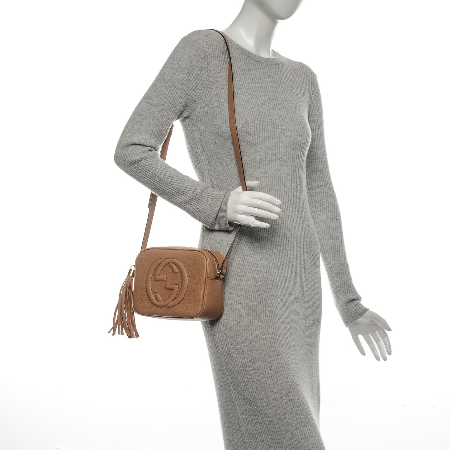 Pebbled Calfskin Small Soho Disco Bag Camelia