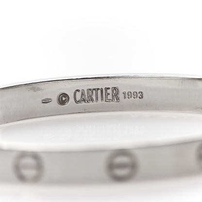 Cartier 18K White Gold LOVE Bracelet 16 7 of 8