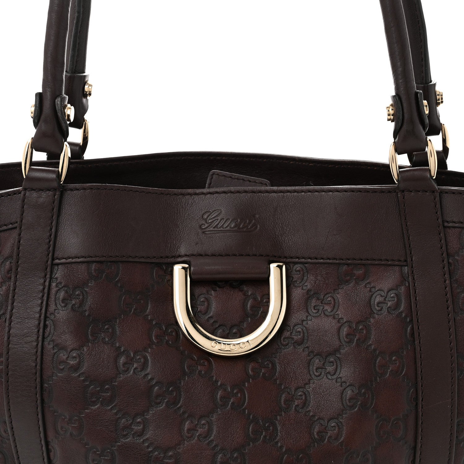 Gucci Guccissima Medium D Gold Tote  Dark Brown 8 of 10
