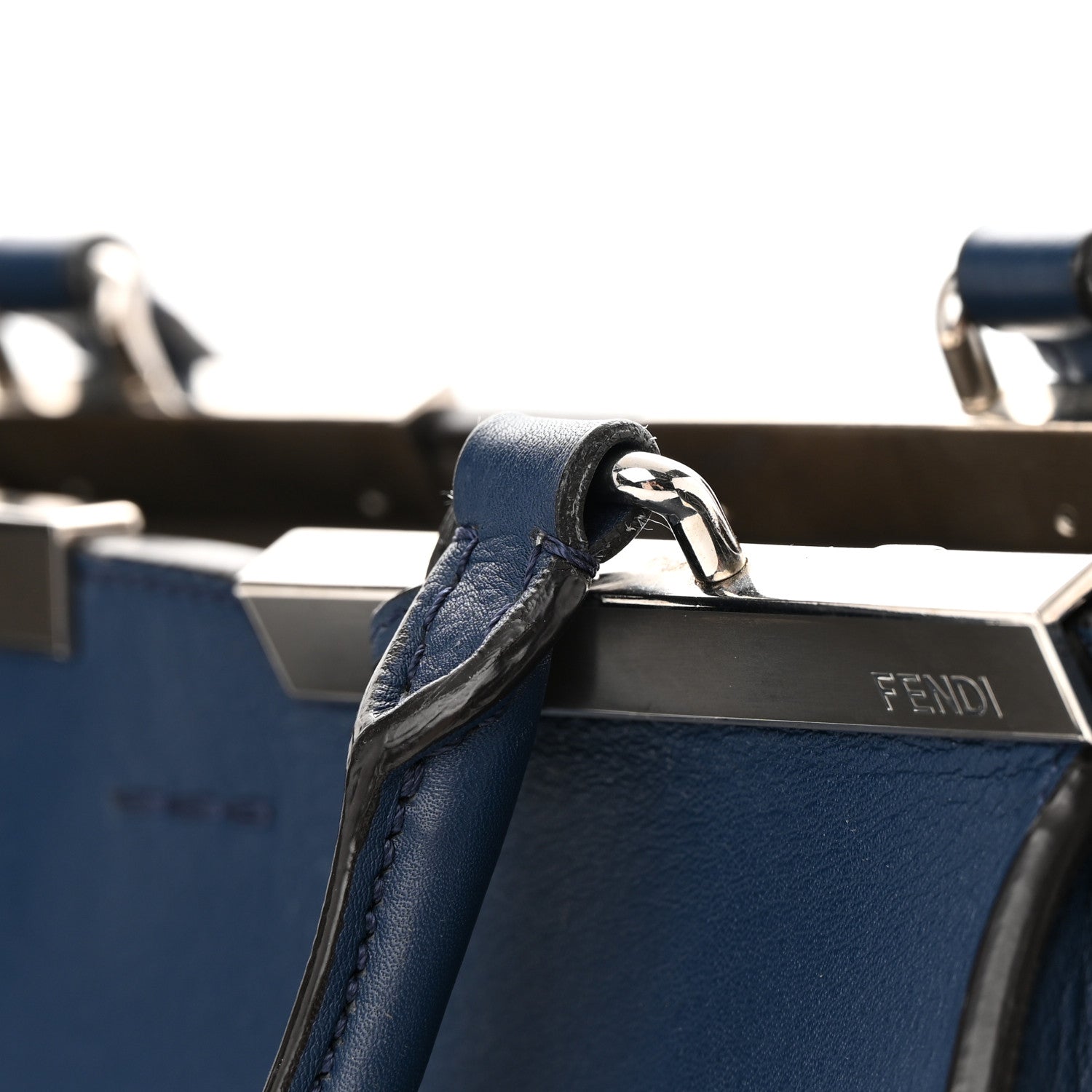 Fendi Vitello Dolce Shiny Nappa Petite 3Jours Tote Blue 21 of 21
