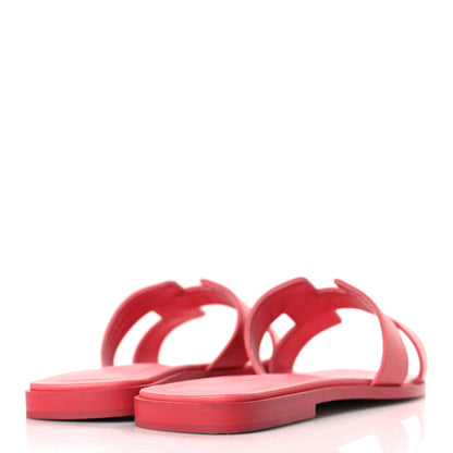 Hermes Box Calfskin Oran Sandals 39 Rose Boise 4 of 8