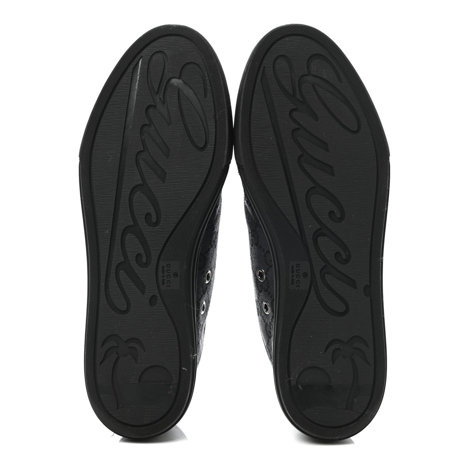 Gucci GG Monogram Calfskin Womens Low Top Sneakers 38.5 Piombo Black 5 of 11
