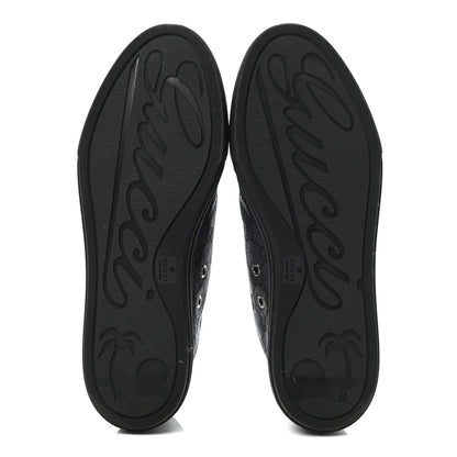 Gucci GG Monogram Calfskin Womens Low Top Sneakers 38.5 Piombo Black 5 of 11