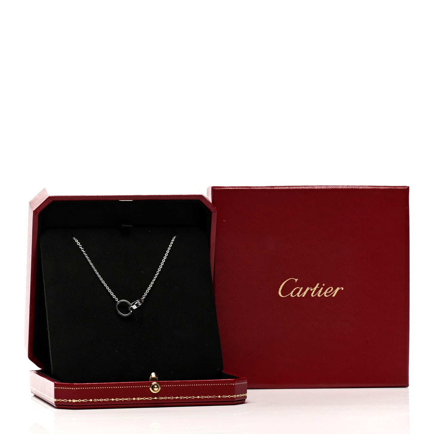 18K White Gold Interlocking LOVE Necklace