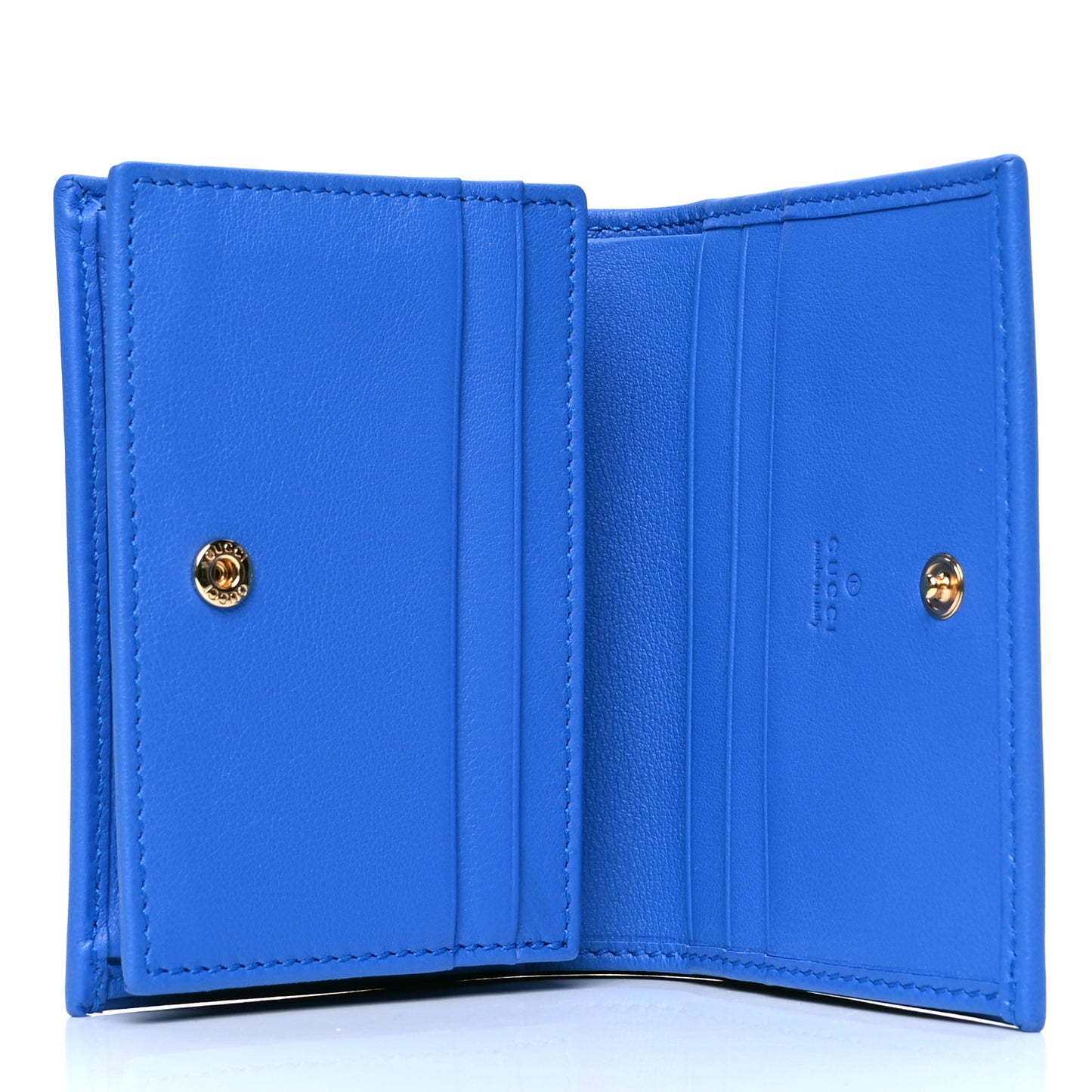 Calfskin Interlocking Card Case Bright Splash Carrot Orange