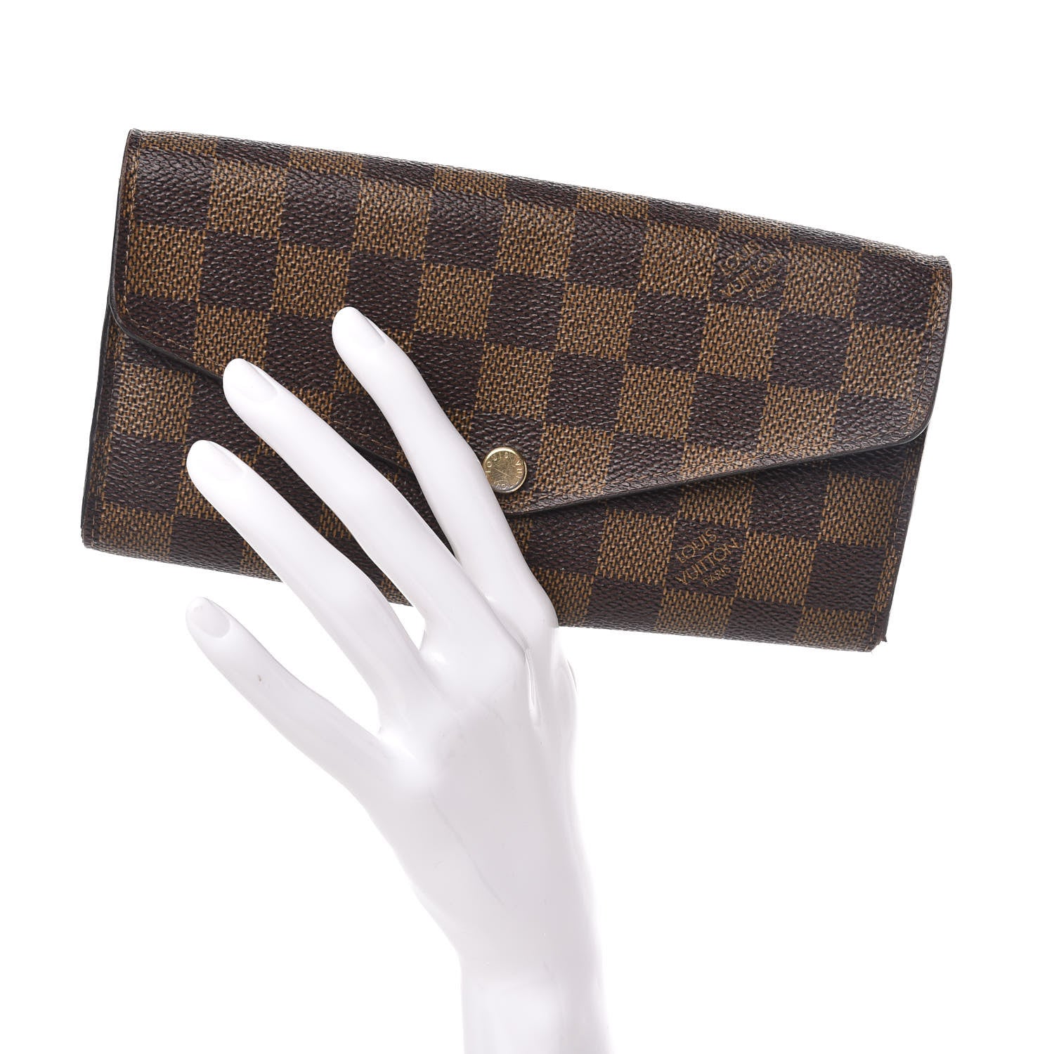 Louis Vuitton Damier Ebene Sarah Wallet NM 2 of 12