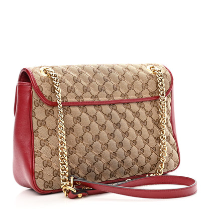 Gucci Monogram Azalea Calfskin Matelasse Diagonal Medium GG Marmont Shoulder Bag Beige Ebony New Cherry Red 3 of 11