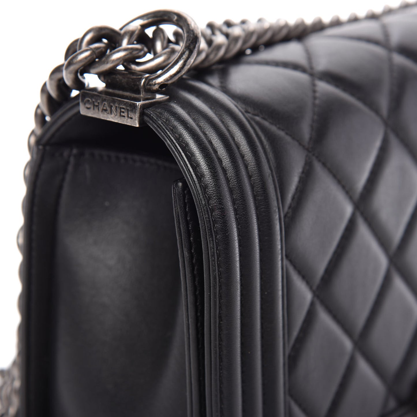 Calfskin Quilted Medium Boy Flap Black
