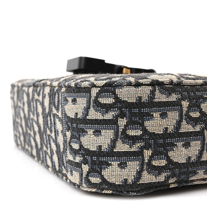 Christian Dior Oblique Jacquard Grained Calfskin Small Saddle Messenger Bag Beige Black 10 of 11
