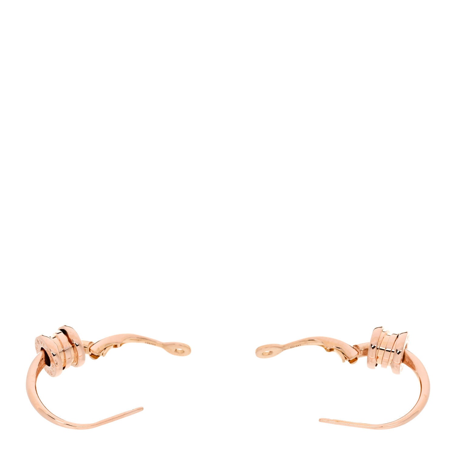 Bulgari 18K Rose Gold B.Zero1 Hoop Earrings 3 of 7