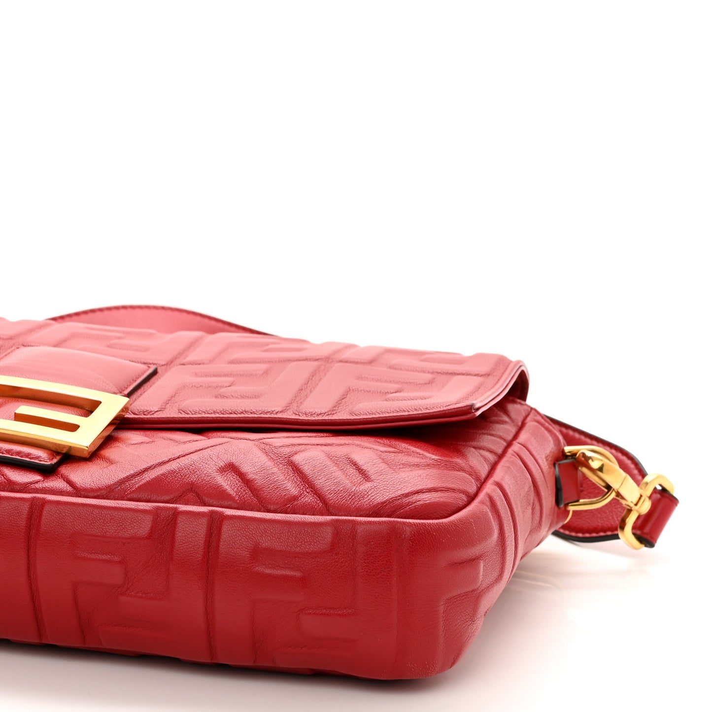 Nappa FF 1974 Embossed Large Baguette Fragola