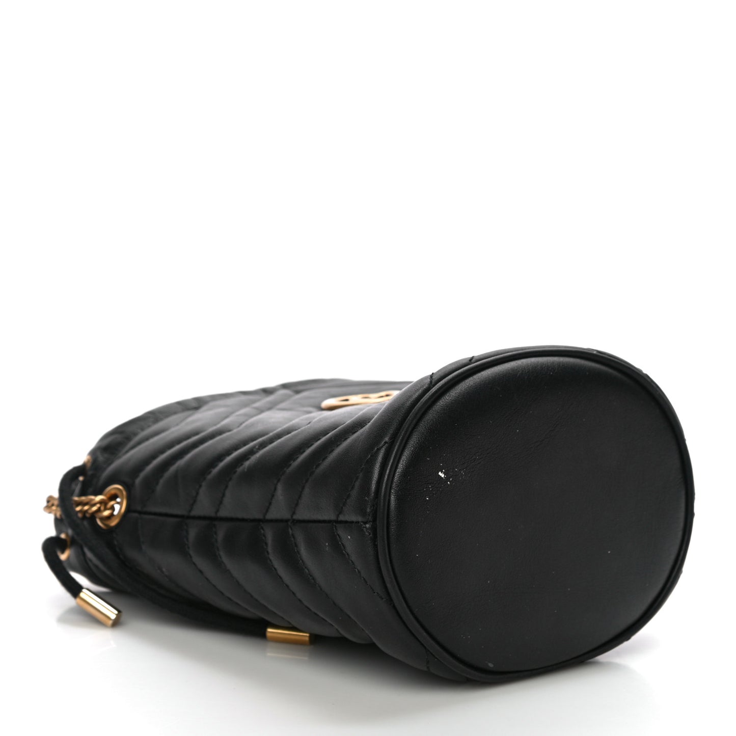 Calfskin Matelasse Mini GG Marmont 2.0 Bucket Bag Black