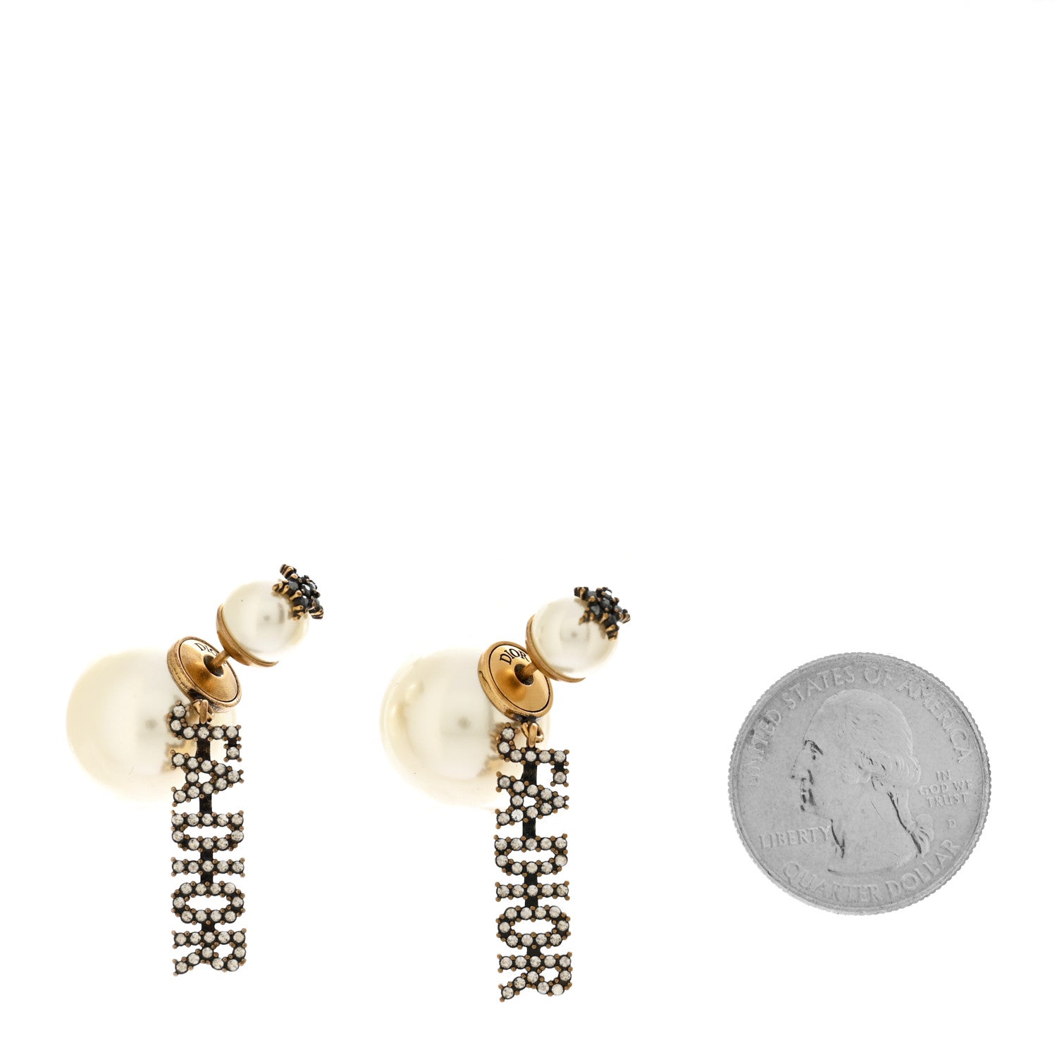 Christian Dior Pearl Crystal J'Adior Tribales Earrings Antique Gold 2 of 5