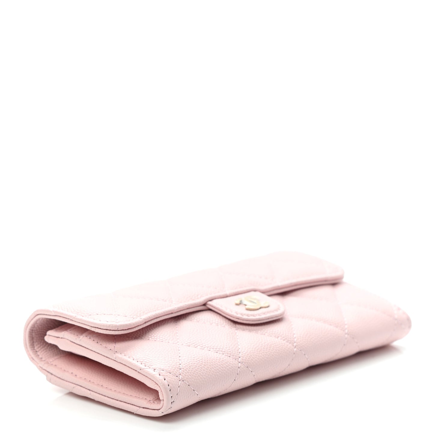 Caviar Quilted Medium Flap Wallet Light Pink