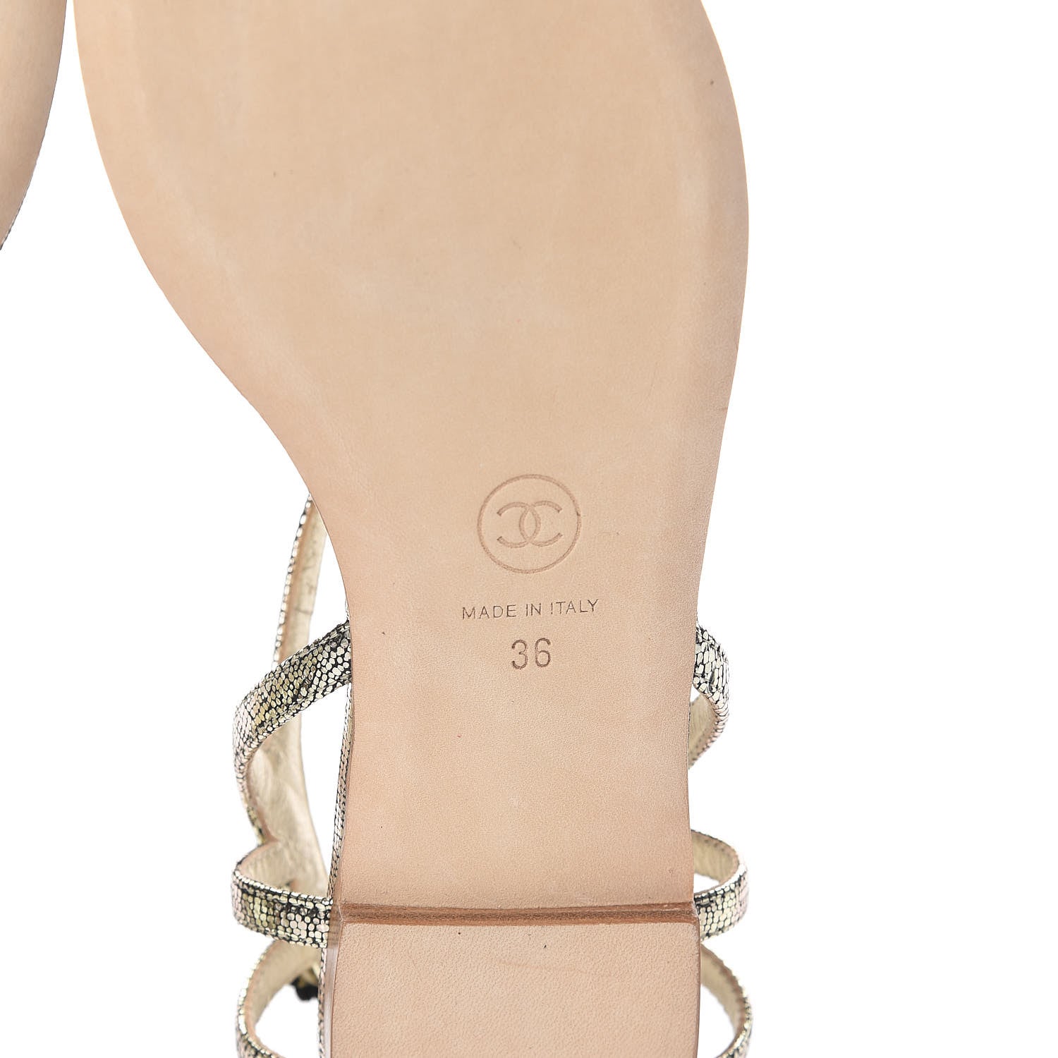 Chanel Fantasy Goatskin Pearl Camellia Thong Sandals 36 Gold 6 of 7