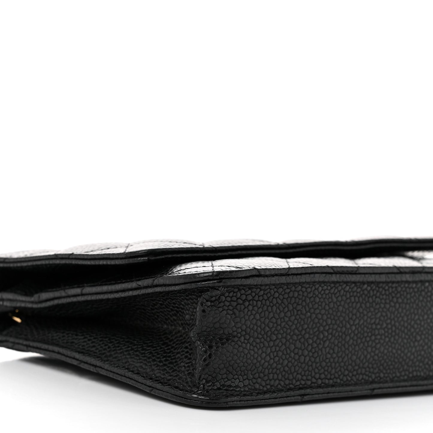 Caviar Quilted Wallet on Chain WOC Black