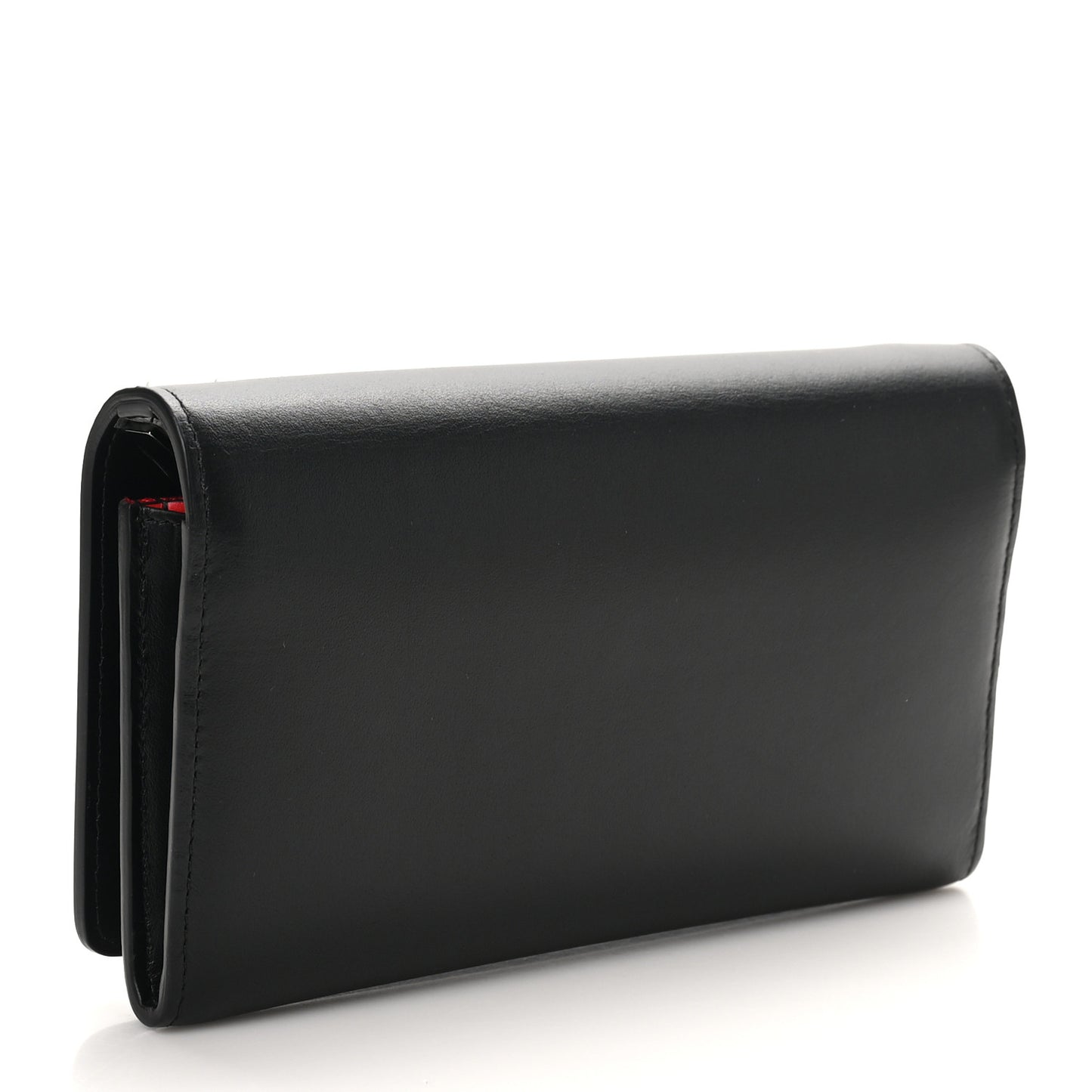Calfskin Spikes Macaron Wallet Black