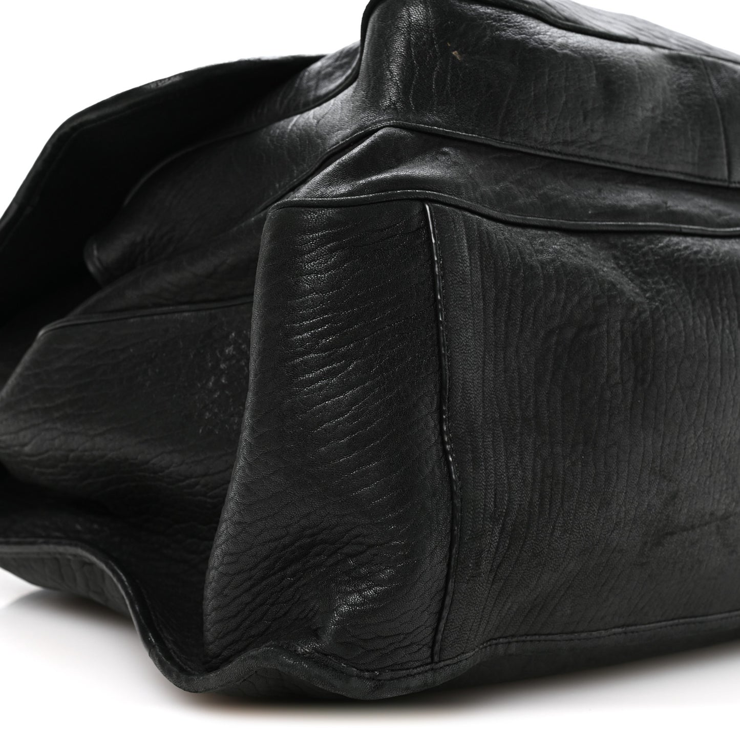 Grained Lambskin Monogram Oversized Niki Chain Satchel Black