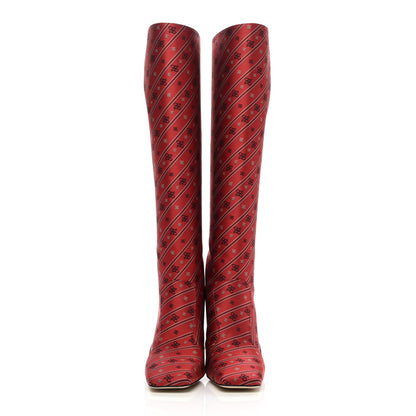 Fendi Fabric Jacquard Karligraphy Embroidered FFreedom Knee High Boots 37 Baroque 2 of 7