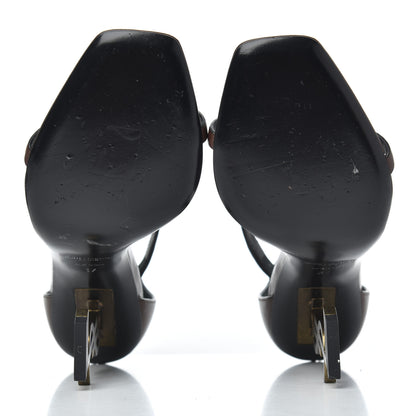 Saint Laurent Calfskin Opyum Sandals 37 Brown 5 of 16