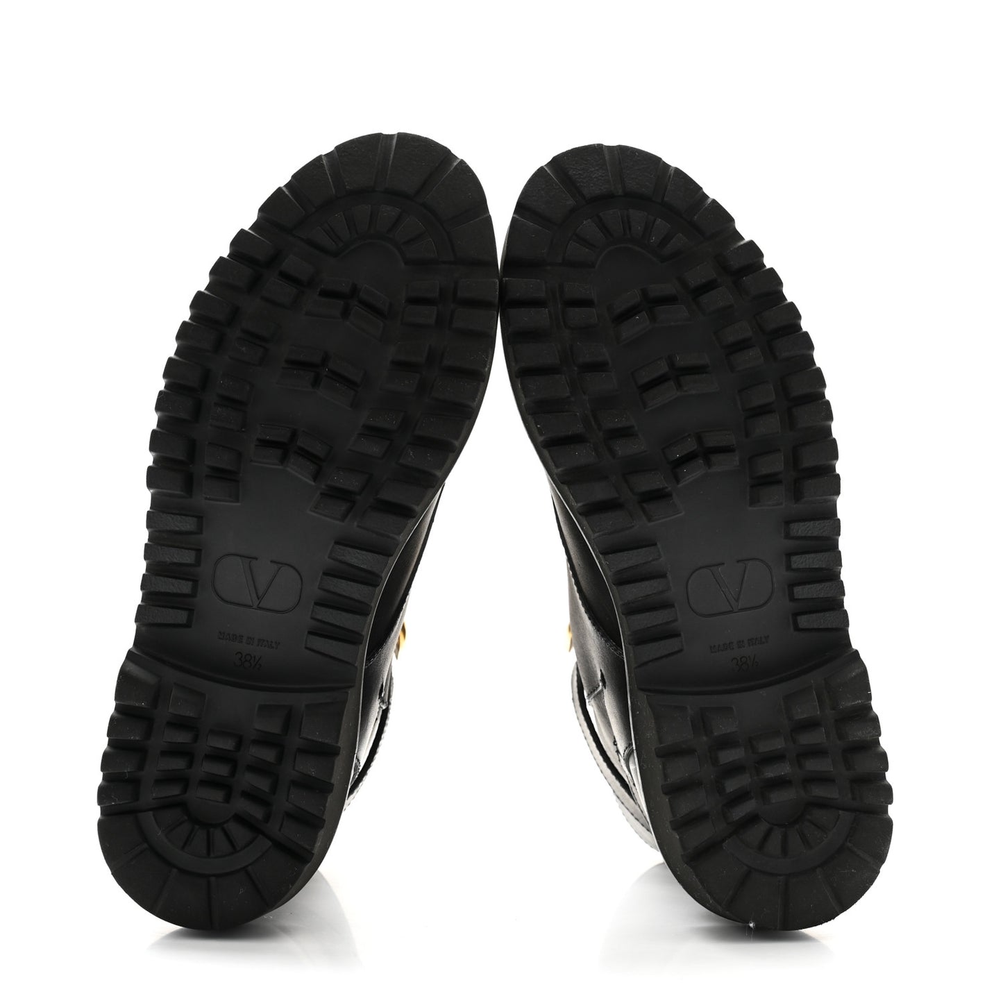 Calfskin Womens VLOGO 35mm Combat Boots 38.5 Black
