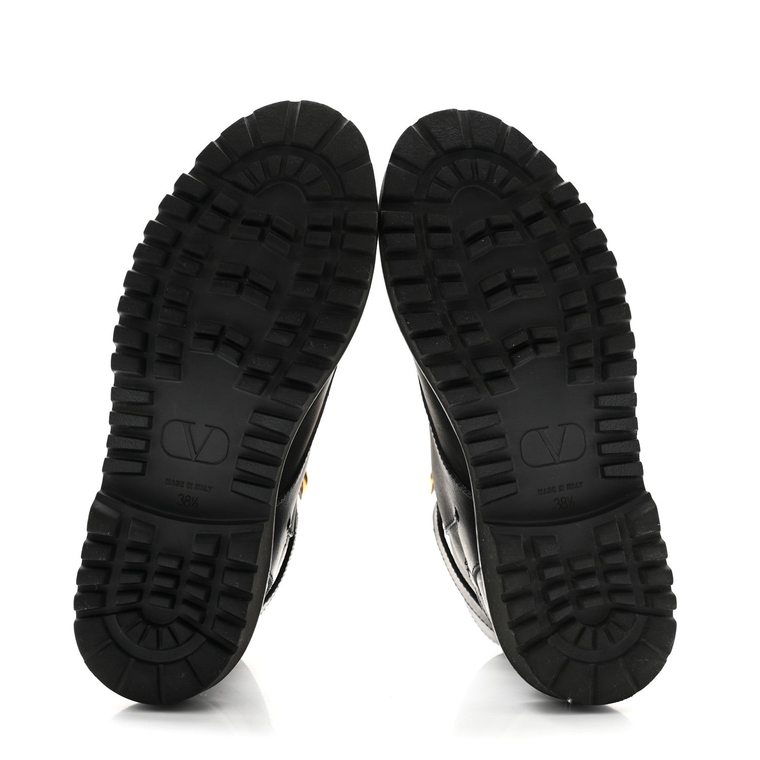 Valentino Garavani Calfskin Womens VLOGO 35mm Combat Boots 38.5 Black 5 of 11