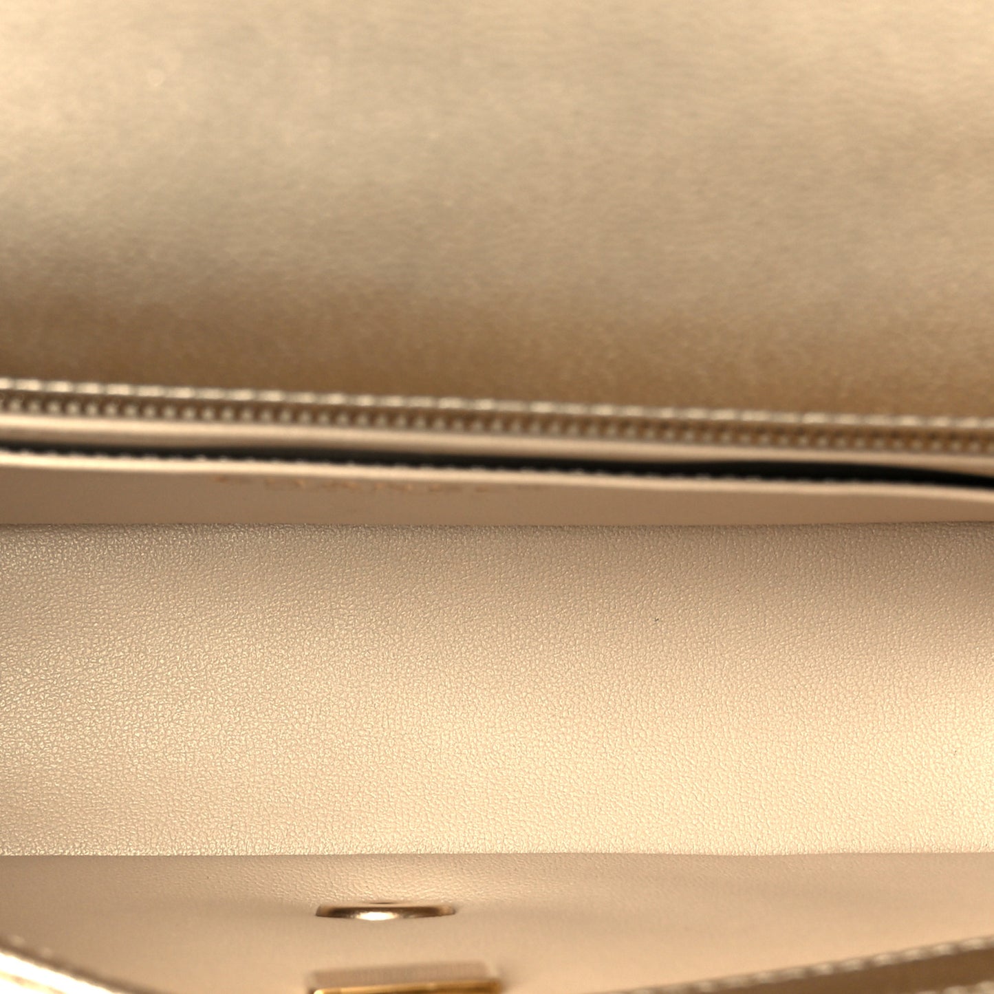 Metallic Caviar Quilted Medium CC Slide Flap Light Gold