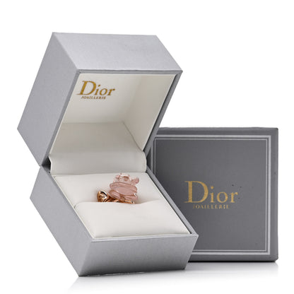 Christian Dior 18K Pink Gold Diamond Rose Quartz Dior Pre Catelan Ring 51 5.5 6 of 6