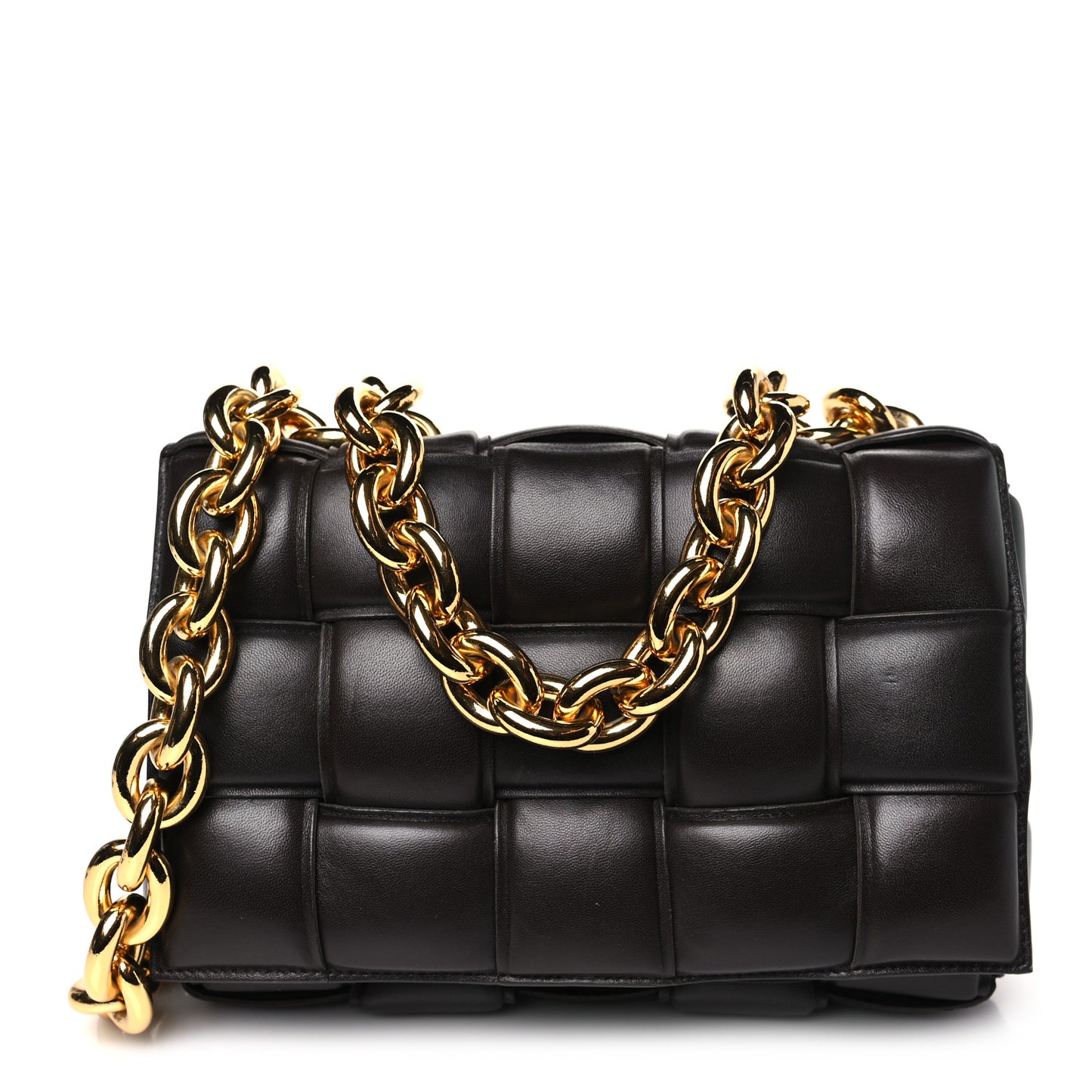 Lambskin Maxi Intreccio Padded Chain Cassette Crossbody Bag Fondant