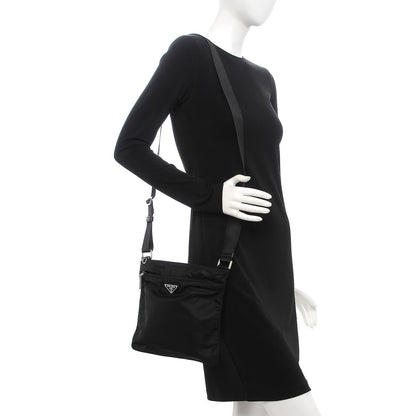 Prada Nylon Vela Small Flat Messenger Bag Black 2 of 11