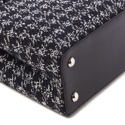 Louis Vuitton Tweed Calfskin Capucines MM Black White 5 of 8