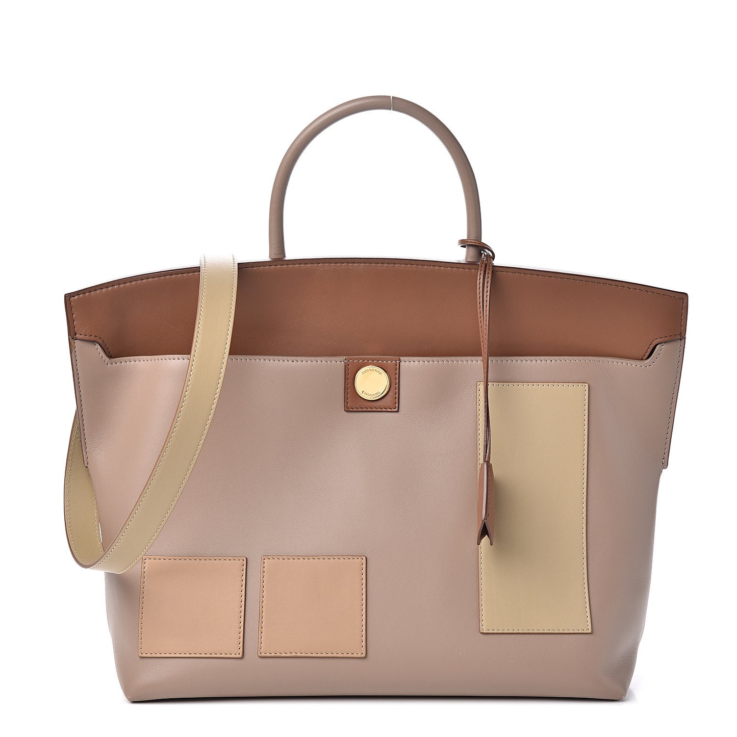 Calfskin Medium Society Top Handle Bag Brown