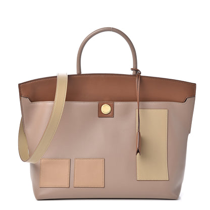 Burberry Calfskin Medium Society Top Handle Bag Brown 1 of 12