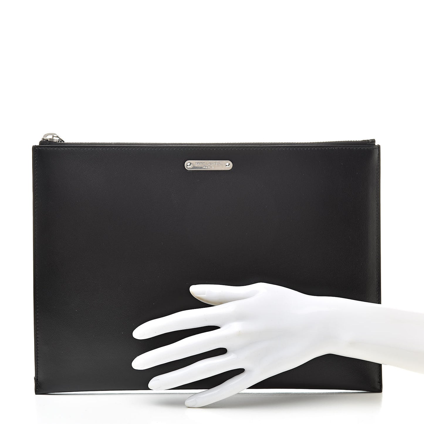 Calfskin Zipped Clutch Black
