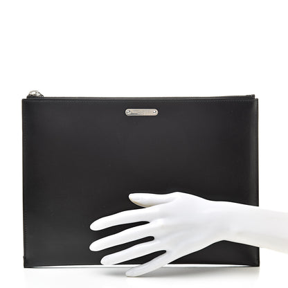 Saint Laurent Calfskin Zipped Clutch Black 2 of 8