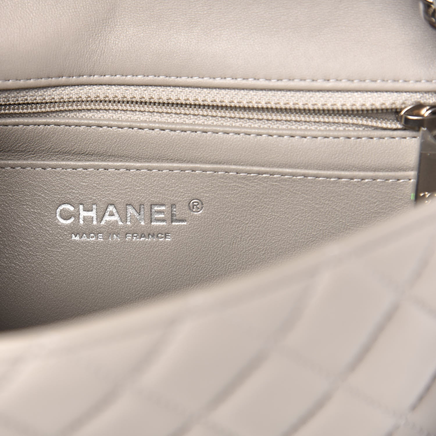 Chanel Lambskin Quilted Mini Rectangular Flap Grey 6 of 11