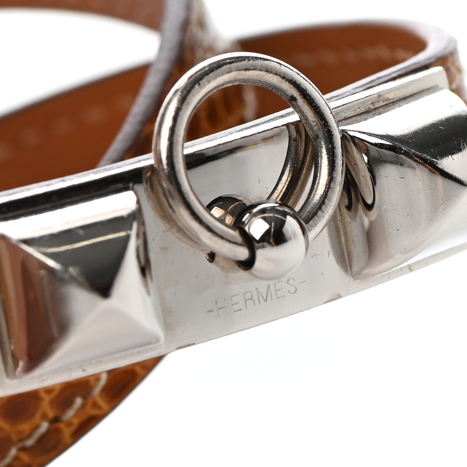 Hermes Lizard Rivale Double Tour Bracelet S Sesame 3 of 5