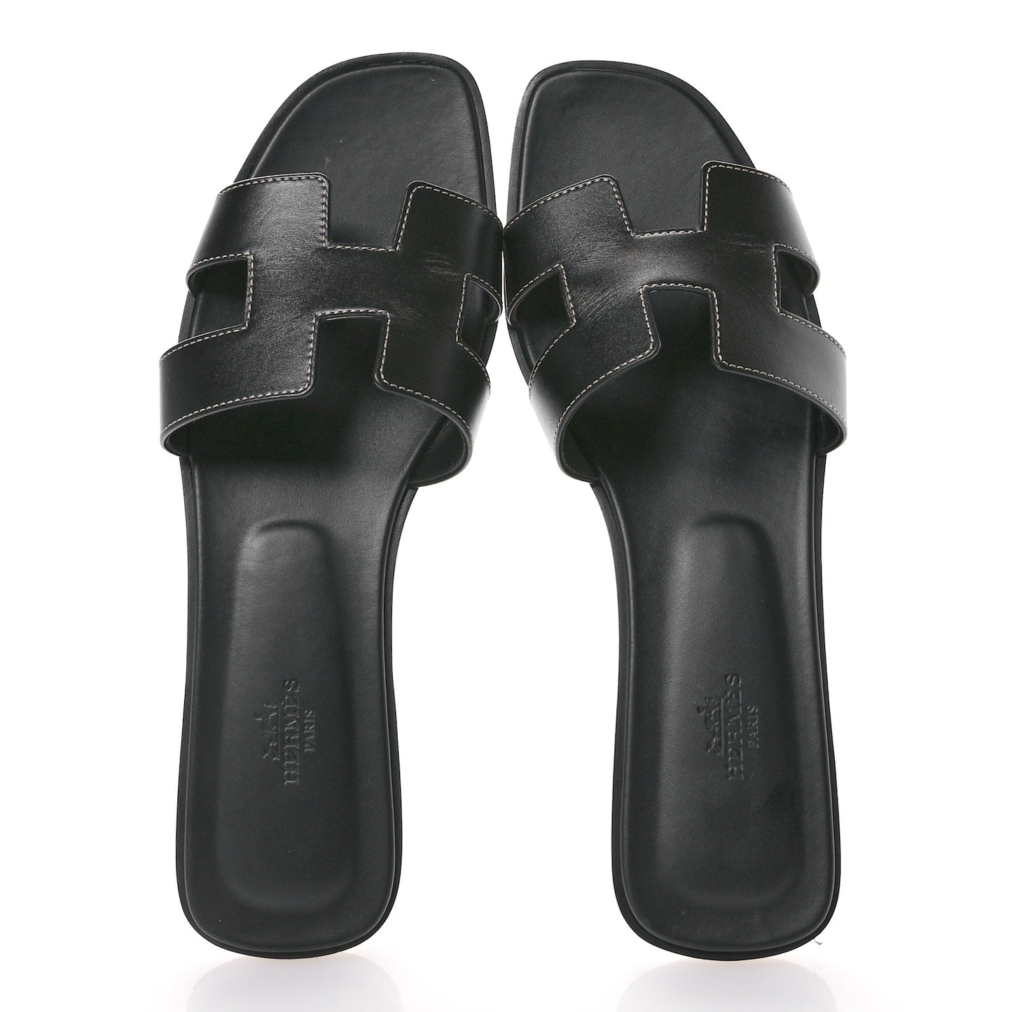 Box Calfskin Oran Sandals 41 Black