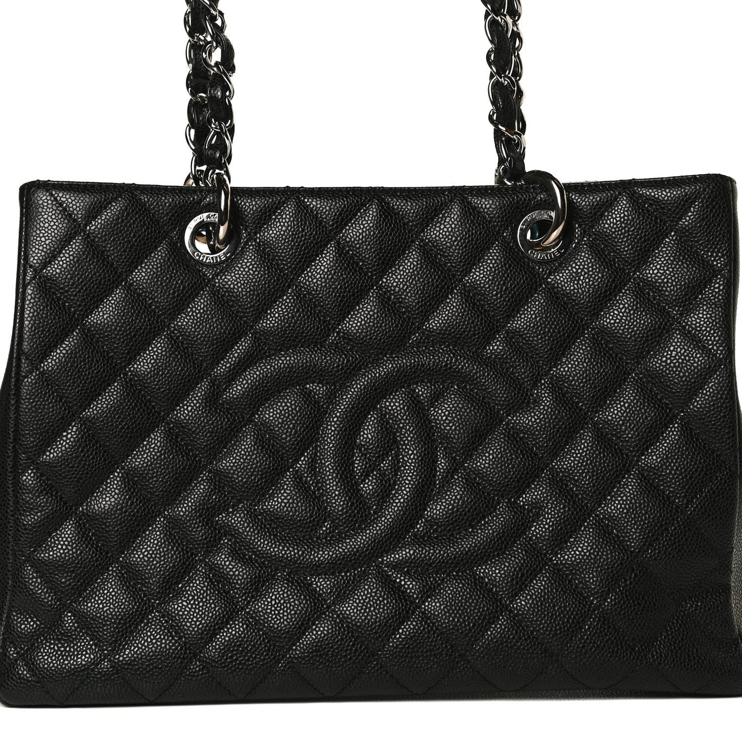 Caviar Quilted Grand Shopping Tote GST Black