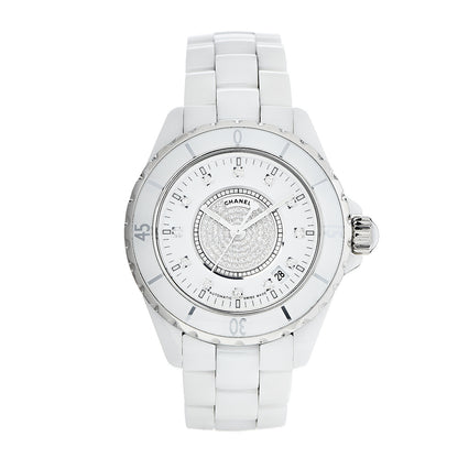 Chanel Stainless Steel Ceramic Diamond Dial 38mm J12 Automatic Watch White 1 of 8