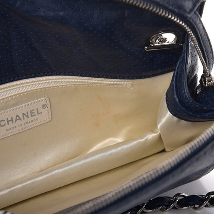 Chanel Calfskin Perforated 50's Satchel Marine Fonce 9 of 10