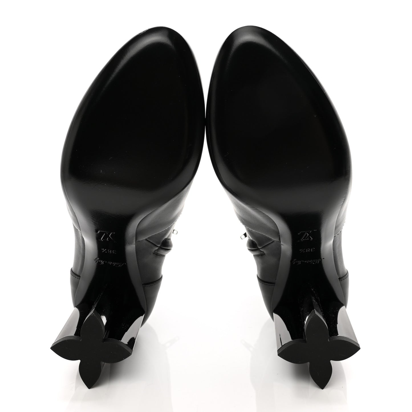 Calfskin Silhouette Ankle Boots 38.5 Black