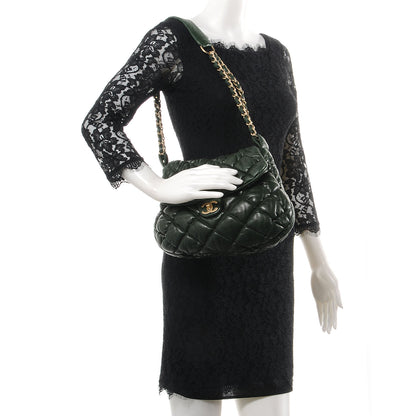 Chanel Lambskin Bubble Quilt Flap Bag Green 2 of 9