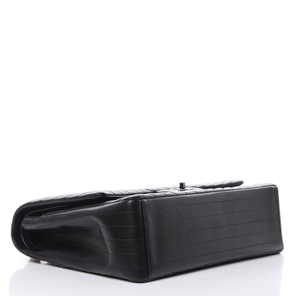 Chanel Lambskin Chevron Quilted Maxi Double Flap So Black 4 of 14
