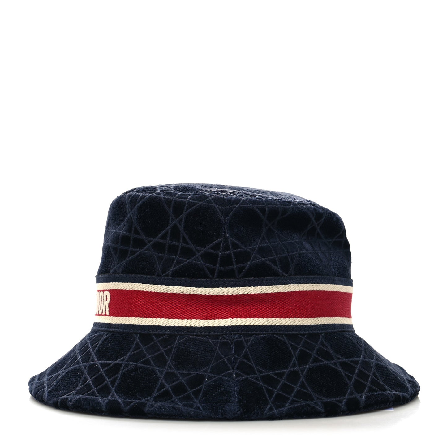 Velvet Cannage Bob Bucket Hat Bleu Red