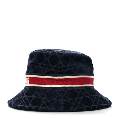 Christian Dior Velvet Cannage Bob Bucket Hat Bleu Red 4 of 8